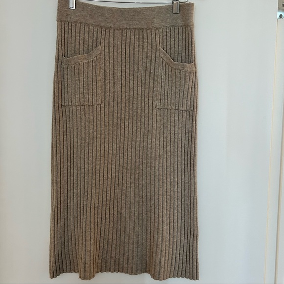Striped knit skirt beige Cyrus Medium - Picture 5 of 8